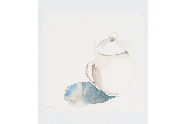 White Pot, aquarelle sur papier Strathmore Aquarius, 6.5x6.5p.